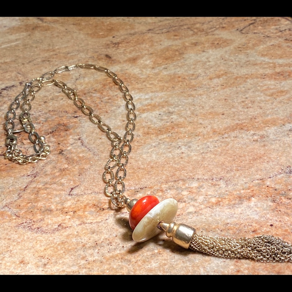 Chico Gold Chain w/ Moonstone & Carnelian Stone
